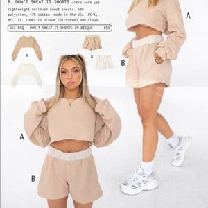 Boyed ‘don’t sweat it’ shorts in Bisque Sz xs / small #0327